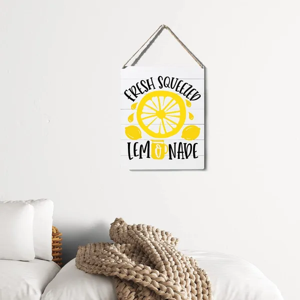 Multicolor_Kitchen_Lemon_Sign_Farmhouse_Fresh_Squeezed_Lemonade_Wooden_Sign_Plaque_Wall_Hanging_Posters_Artwork_10??X8??_Perfect_Home_Decoration