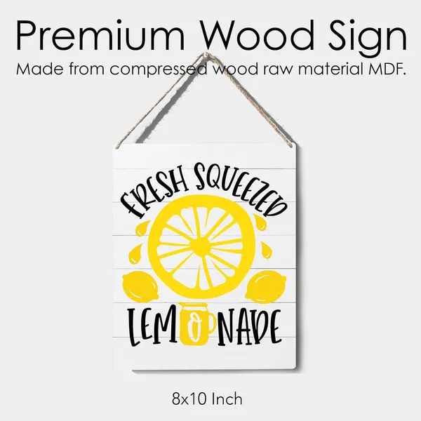 Multicolor_Kitchen_Lemon_Sign_Farmhouse_Fresh_Squeezed_Lemonade_Wooden_Sign_Plaque_Wall_Hanging_Posters_Artwork_10??X8??_Perfect_Home_Decoration
