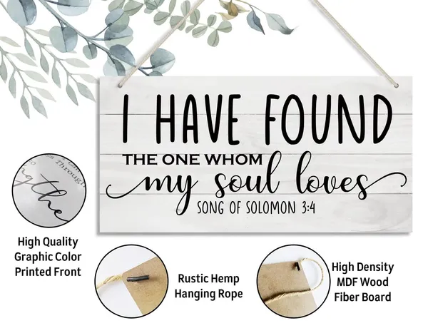 White_I_Have_Found_The_One_Whom_My_Soul_Loves_Wood_Decor_Sign,_Hanging_Printed_Wooden_Plaque_Decor,_Rustic_Home_Decor_Sign,_Love_Decor_|_For_Bedroom_Gift,_Rustic_Farmhouse_Wall_Decor_Sign_12X6_Inch-1