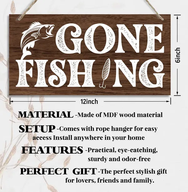 White_Funny_Gone_Fishing_Wood_Decor_Sign,_Hanging_Printed_Wooden_Plaque_Decor,_Rustic_Home_Decor_Sign,_Hanging_Fishing_Decor_Sign,_Gifts_|_For_Men,_Rustic_Farmhouse_Wall_Decor_Sign_12X6_Inch