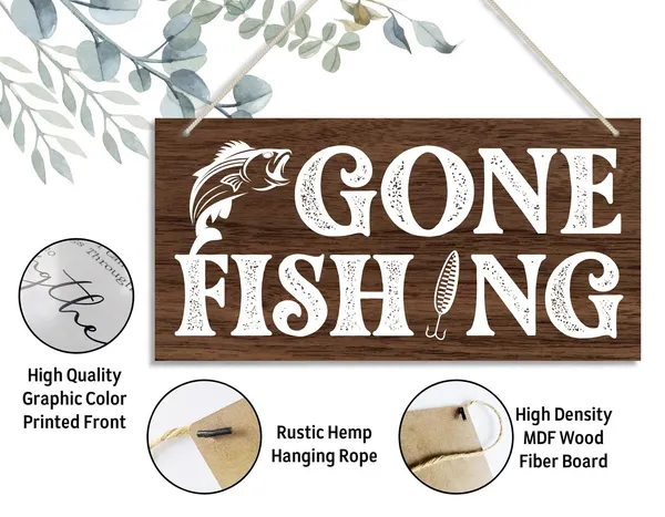 White_Funny_Gone_Fishing_Wood_Decor_Sign,_Hanging_Printed_Wooden_Plaque_Decor,_Rustic_Home_Decor_Sign,_Hanging_Fishing_Decor_Sign,_Gifts_|_For_Men,_Rustic_Farmhouse_Wall_Decor_Sign_12X6_Inch