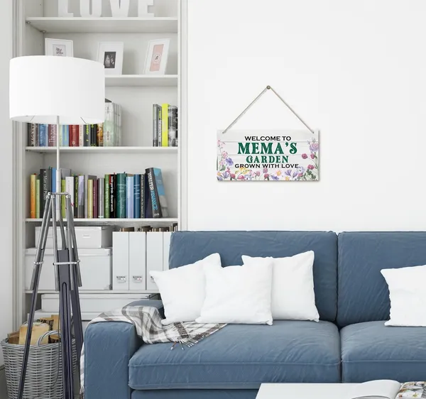 White_Vintage_Style_Welcome_To_Mema'S_Garden_Grown_With_Loved_Wood_Decor_Sign,_Hanging_Printed_Wooden_Plaque_Decor,_Rustic_Home_Decor_Sign,_Mema_Decor,_Gift_|_For_Grandma,_Women_12X6_Inch