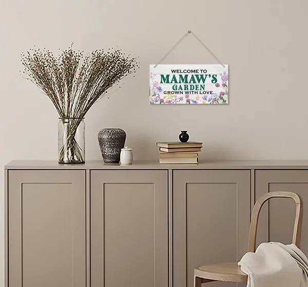 White_Vintage_Style_Welcome_To_Mamaw'S_Garden_Grown_With_Loved_Wood_Decor_Sign,_Hanging_Printed_Wooden_Plaque_Decor,_Rustic_Home_Decor_Sign,_Mamaw_Decor,_Gift_|_For_Grandma,_Women_12X6_Inch