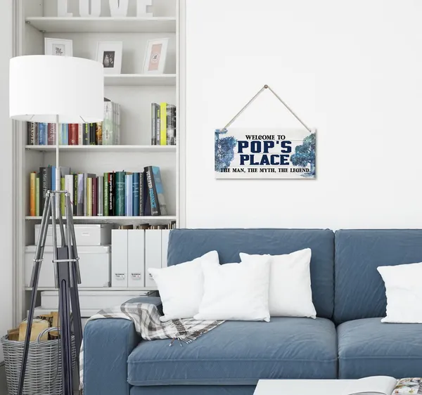 White_Vintage_Welcome_To_Pop'S_Place_The_Man,_The_Myth,_The_Legend_Wood_Decor_Sign,_Hanging_Printed_Wooden_Plaque_Decor,_Rustic_Home_Decor_Sign,_Home_Accent,_Gift_|_For_Grandpa_12X6_Inch