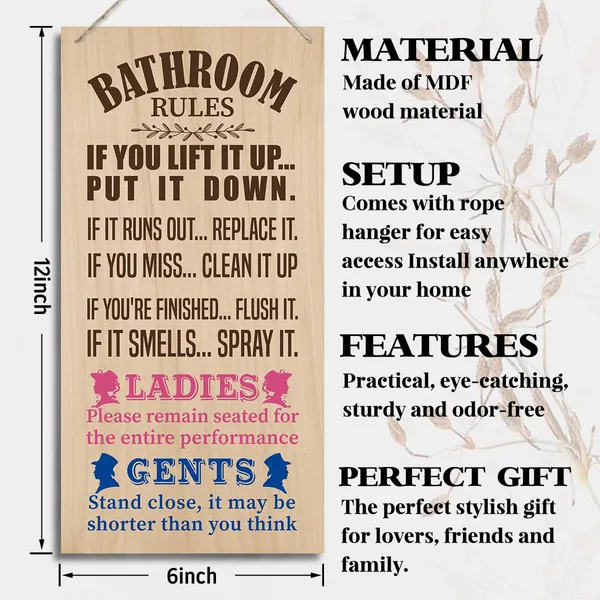 Brown_Funny_Bathroom_Wood_Decor_Sign,_Bathroom_Rules,_Hanging_Printed_Wooden_Plaquedecor,_Farmhouse_Style_Bathroomdecor_Sign,_Rustic_Wall_Art,_Rustic_Bathroom_Sign_Walldecor_12X_6Inch_(H8)
