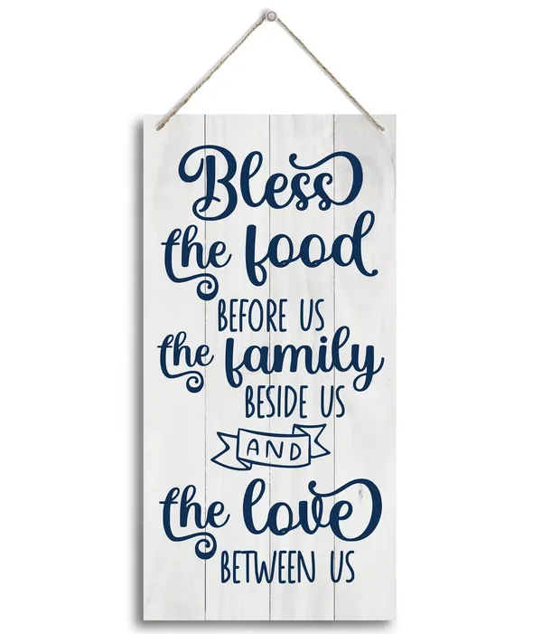 White_Dining_Room_Wood_Decor_Sign,_Bless_The_Food,_Hanging_Printed_Wooden_Plaquedecor,_Rustic_Dining_Room_Wall_Decor,_Kitchen_Hanging_Wood_Signs,_Homedecor_Sign_Perfect_|_For_Christian_Family_12X_6Inch