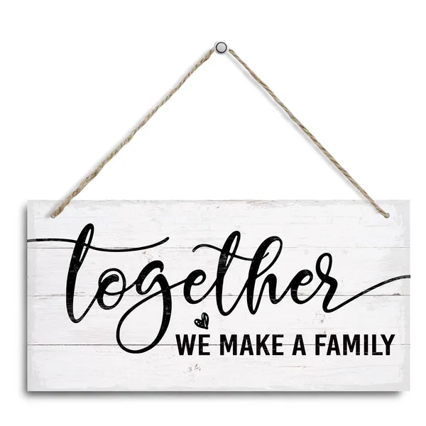 Multicolor_Family_Wood_Sign,_Together_We_Make_A_Family_Sign,_Decorative_Hanging_Wall_Plaque_Wood_Sign,_Rustic_Home_Decor,_Living_Room_Decor,_Family_Room_Decor,_Family_Wall_Plaque_With_Hanging_Rope
