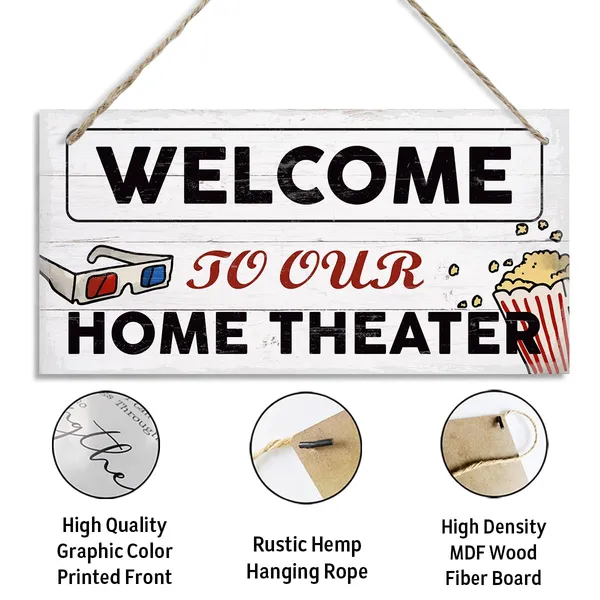 Multicolor_Welcome_To_Our_Home_Theater_Sign,_Theater_Room_Decor,_Rustic_Door_Hanger,_Decorative_Hanging_Wall_Plaque_Wood_Sign,_Movie_Theater_Decor,_Media_Room_Decor,_Wall_Decoration_|_For_Movie_Room