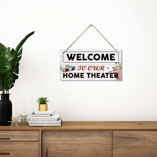 Multicolor_Welcome_To_Our_Home_Theater_Sign,_Theater_Room_Decor,_Rustic_Door_Hanger,_Decorative_Hanging_Wall_Plaque_Wood_Sign,_Movie_Theater_Decor,_Media_Room_Decor,_Wall_Decoration_|_For_Movie_Room