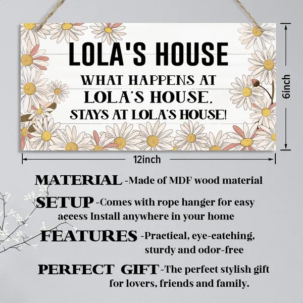 White_Lola'S_House_Sign,_Lola_Home_Decor_Gift,_Grandma_Gift,_Decorative_Hanging_Wall_Plaque_Wood_Sign,_Farmhouse_Decor_|_For_Front_Door_Living_Room,_Family_Decor,_Lola_Gift_|_For_Mother'S_Day_Birthday_Christmas
