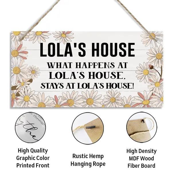 White_Lola'S_House_Sign,_Lola_Home_Decor_Gift,_Grandma_Gift,_Decorative_Hanging_Wall_Plaque_Wood_Sign,_Farmhouse_Decor_|_For_Front_Door_Living_Room,_Family_Decor,_Lola_Gift_|_For_Mother'S_Day_Birthday_Christmas
