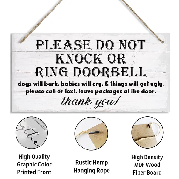 Multicolor_Funny_Door_Sign,_Please_Do_Not_Knock_Or_Ring_Doorbell_Sign,_Decorative_Hanging_Wall_Plaque_Wood_Sign,_Do_Not_Knock_Sign_|_For_Outdoor_Gate,_Door_Gate_Hanger,_Farmhouse_Home_Decor,_Wall_Decor_Art