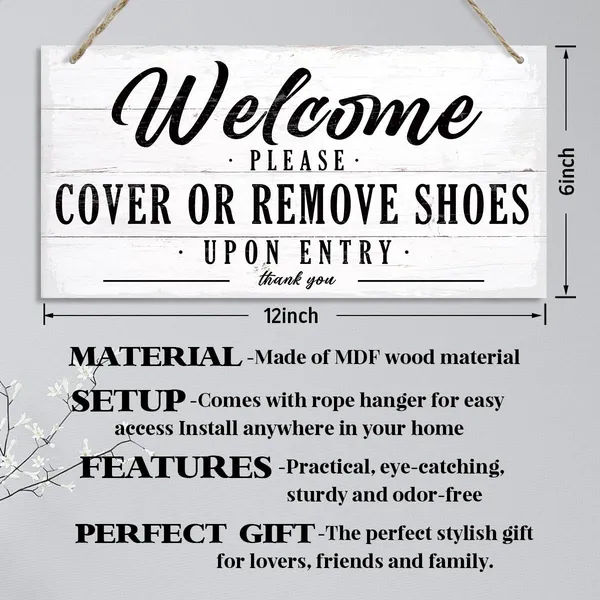 Multicolor_Welcome_Sign,_Cover_Or_Remove_Shoes_Sign,_Decorative_Hanging_Wall_Plaque_Wood_Sign,_Farmhouse_Hanging_Decor,_Rustic_Wall_Decor_|_For_Home_Porch,_Front_Door_Decor,_Remove_Shoes_Sign_|_For_Porch
