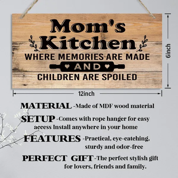 White_Mom'S_Kitchen_Sign_-_Where_Memories_Are_Made_And_Children_Are_Spoiled,_Home_Decor_|_For_Kitchen,_Decorative_Hanging_Wall_Plaque_Wood_Sign,_Mom_Gift_From_Daughter_Son,_Farmhouse_Kitchen_Decor