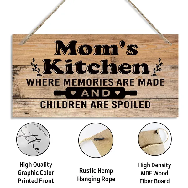 White_Mom'S_Kitchen_Sign_-_Where_Memories_Are_Made_And_Children_Are_Spoiled,_Home_Decor_|_For_Kitchen,_Decorative_Hanging_Wall_Plaque_Wood_Sign,_Mom_Gift_From_Daughter_Son,_Farmhouse_Kitchen_Decor