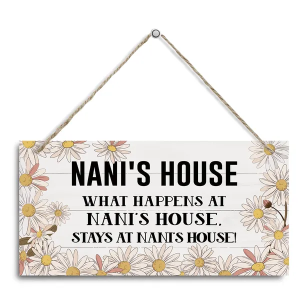 White_Nani'S_House_Sign,_Nani_Home_Decor_Gift,_Decorative_Hanging_Wall_Plaque_Wood_Sign,_Farmhouse_Decor_|_For_Front_Door,_Gift_|_For_Nani_Grandma,_Nani_Gift_|_For_Mother'S_Day_Birthday_Christmas?