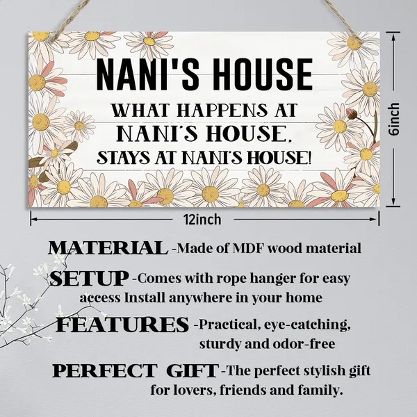 White_Nani'S_House_Sign,_Nani_Home_Decor_Gift,_Decorative_Hanging_Wall_Plaque_Wood_Sign,_Farmhouse_Decor_|_For_Front_Door,_Gift_|_For_Nani_Grandma,_Nani_Gift_|_For_Mother'S_Day_Birthday_Christmas?