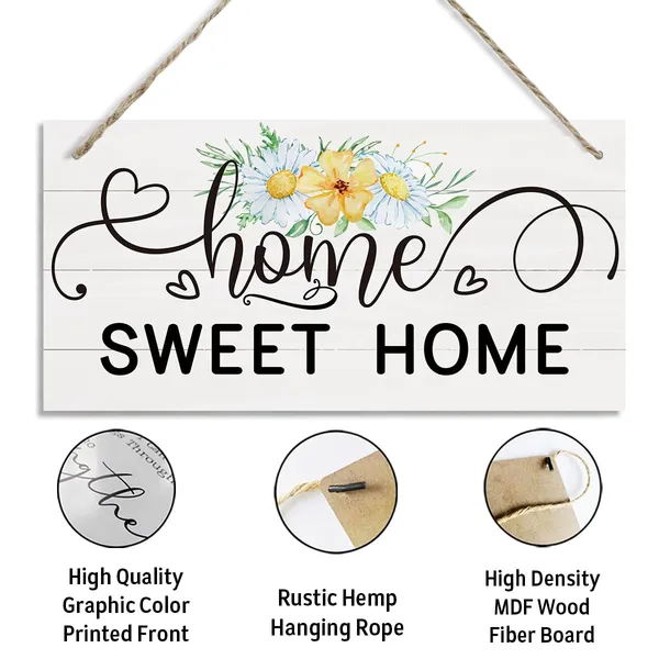 White_Home_Decor,_Home_Sweet_Home_Sign,_Decorative_Hanging_Wall_Plaque_Wood_Sign,_Spring_Welcome_Signs,_Butterflies_Decor,_Floral_Door_Hanger,_Sweet_Home_Wall_Decor,_Spring_Decorations,_Housewarming_Decor