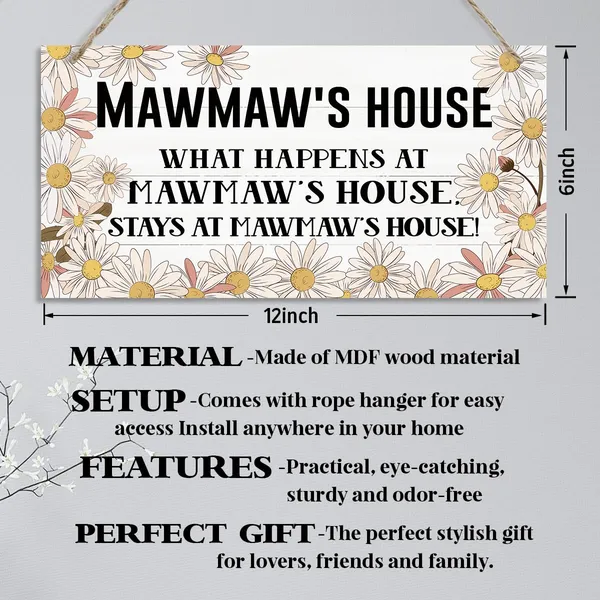 White_Mawmaw'S_House_Sign,_Mawmaw_Home_Decor_Gift,_Decorative_Hanging_Wall_Plaque_Wood_Sign,_Wall_Decor_Art,_Farmhouse_Living_Room_Decor,_Family_Decor,_Mawmaw_Gift_|_For_Mother'S_Day_Birthday_Christmas
