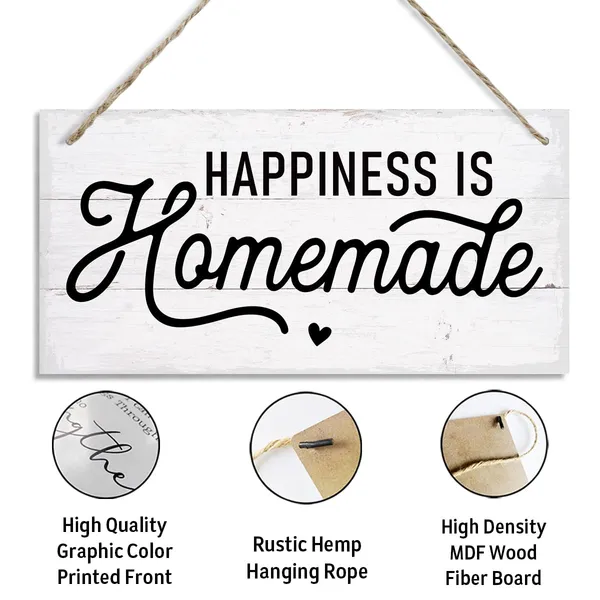Multicolor_Kitchen_Wood_Sign,_Happiness_Is_Homemade_Sign,_Decorative_Hanging_Wall_Plaque_Wood_Sign,_Inspirational_Kitchen_Decor,_Homemade_Sign_|_For_Kitchen,_Kitchen_Wall_Art,_Positive_Home_Decor