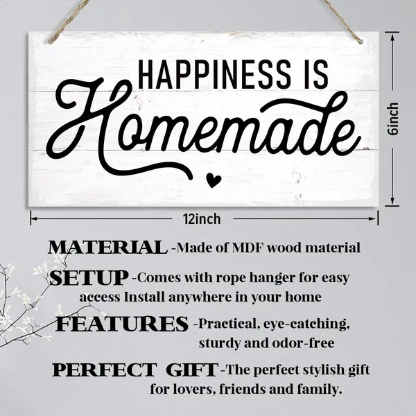 Multicolor_Kitchen_Wood_Sign,_Happiness_Is_Homemade_Sign,_Decorative_Hanging_Wall_Plaque_Wood_Sign,_Inspirational_Kitchen_Decor,_Homemade_Sign_|_For_Kitchen,_Kitchen_Wall_Art,_Positive_Home_Decor