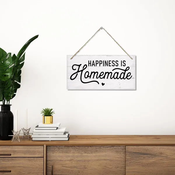 Multicolor_Kitchen_Wood_Sign,_Happiness_Is_Homemade_Sign,_Decorative_Hanging_Wall_Plaque_Wood_Sign,_Inspirational_Kitchen_Decor,_Homemade_Sign_|_For_Kitchen,_Kitchen_Wall_Art,_Positive_Home_Decor