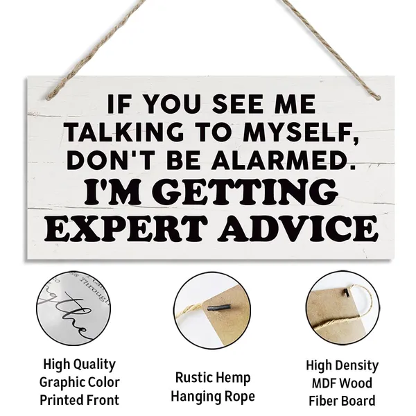 Multicolor_Funny_Wood_Sign,_If_You_See_Me_Talking_To_Myself_I'M_Getting_Expert_Advice_Sign,_Decorative_Hanging_Wall_Plaque_Wood_Sign,_Wall_Decor_Art,_Funny_Home_Office_Decor,_Farmhouse_Wooden_Plaque