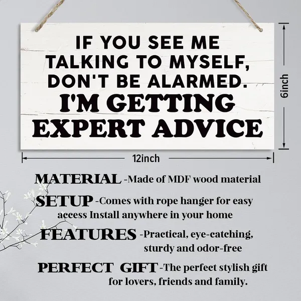 Multicolor_Funny_Wood_Sign,_If_You_See_Me_Talking_To_Myself_I'M_Getting_Expert_Advice_Sign,_Decorative_Hanging_Wall_Plaque_Wood_Sign,_Wall_Decor_Art,_Funny_Home_Office_Decor,_Farmhouse_Wooden_Plaque