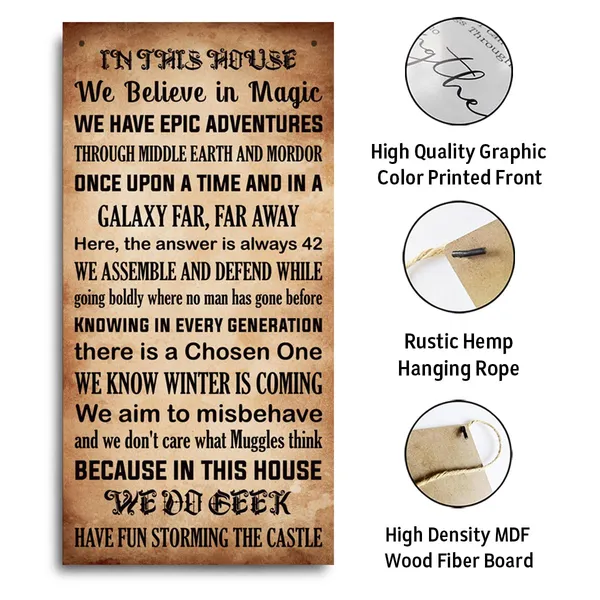 Multicolor_In_This_House_We_Believe_In_Magic_Sign,_Farmhouse_Decor_|_For_Front_Door,_Decorative_Hanging_Wall_Plaque_Wood_Sign,_Vintage_Home_Decor,_Porch_Wall_Decor,_Garage_Decor,_Decoration_|_For_Cafe_Pub_Coffee_Bar