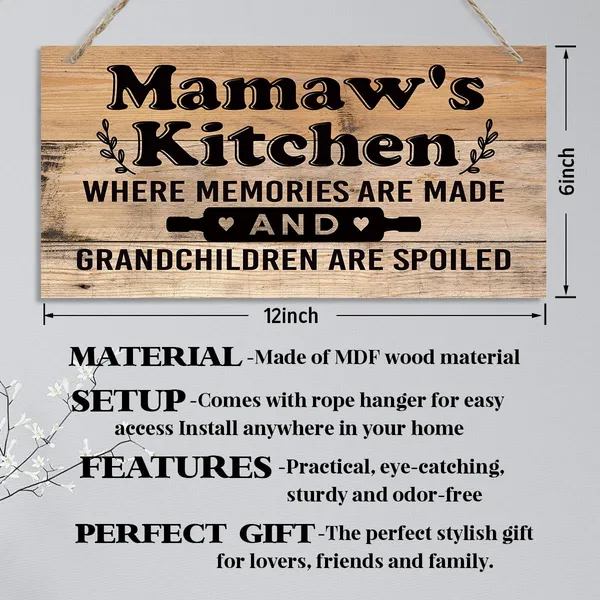 White_Mamaw'S_Kitchen_Sign_-_Where_Memories_Are_Made_And_Grandchildren_Are_Spoiled,_Mamaw_Home_Decor_|_For_Kitchen,_Decorative_Hanging_Wall_Plaque_Wood_Sign,_Mamaw_Gift_From_Grandson_Granddaughter