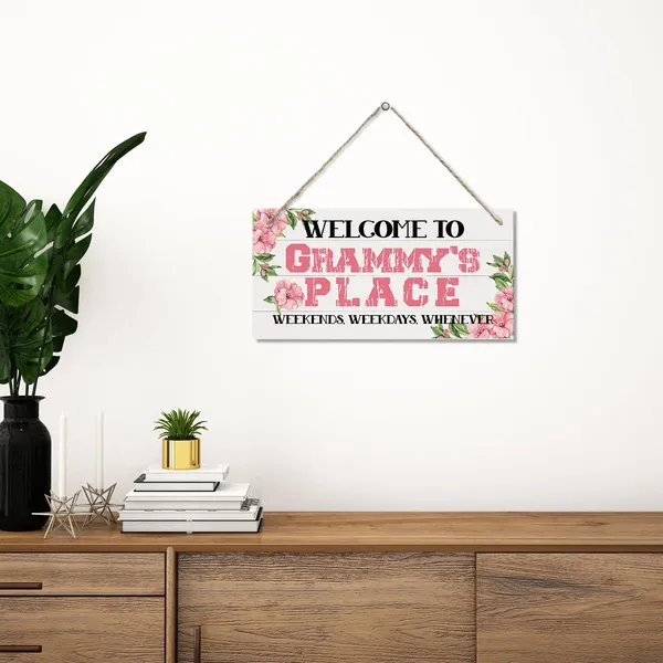 White_Welcome_Sign,_Welcome_Home_Decor_Gift_|_For_Grammy,_Decorative_Hanging_Wall_Plaque_Wood_Sign,_Grammy_Home_Decor,_Gift_|_For_Grammy_Mom_Grandma,_Welcome_To_Grammy'S_Place_Weekends,_Weekdays,_Whenever