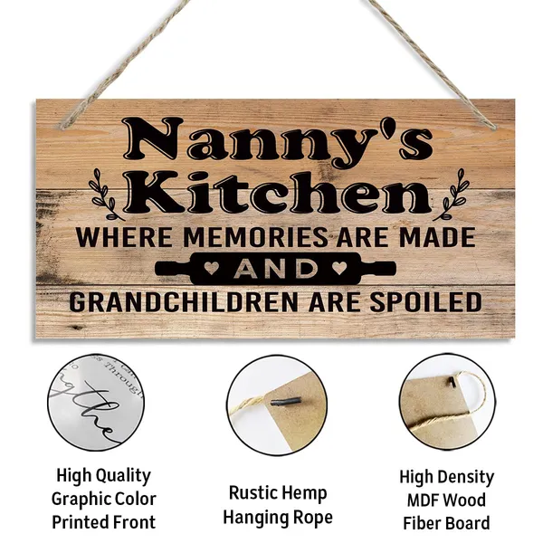 White_Nanny'S_Kitchen_Sign_-_Where_Memories_Are_Made_And_Grandchildren_Are_Spoiled,_Nanny_Home_Decor_|_For_Kitchen,_Decorative_Hanging_Wall_Plaque_Wood_Sign,_Nanny_Gift_|_For_Mother'S_Day,_Rustic_Kitchen_Decor