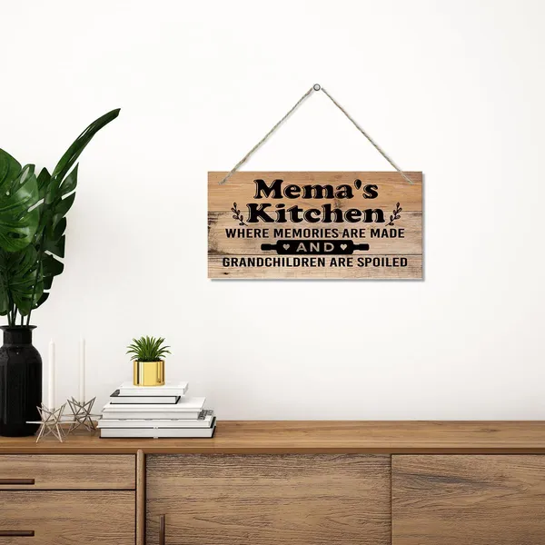 White_Mema'S_Kitchen_Sign_-_Where_Memories_Are_Made_And_Grandchildren_Are_Spoiled,_Mema_Home_Decor_|_For_Kitchen,_Decorative_Hanging_Wall_Plaque_Wood_Sign,_Mema_Gift,_Grandma_Gift_From_Grand_Kids