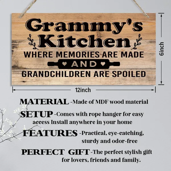 White_Grammy'S_Kitchen_Sign_-_Where_Memories_Are_Made_And_Grandchildren_Are_Spoiled,_Grammy_Home_Decor_|_For_Kitchen,_Decorative_Hanging_Wall_Plaque_Wood_Sign,_Grammy_Gift_From_Grandson_Granddaughter