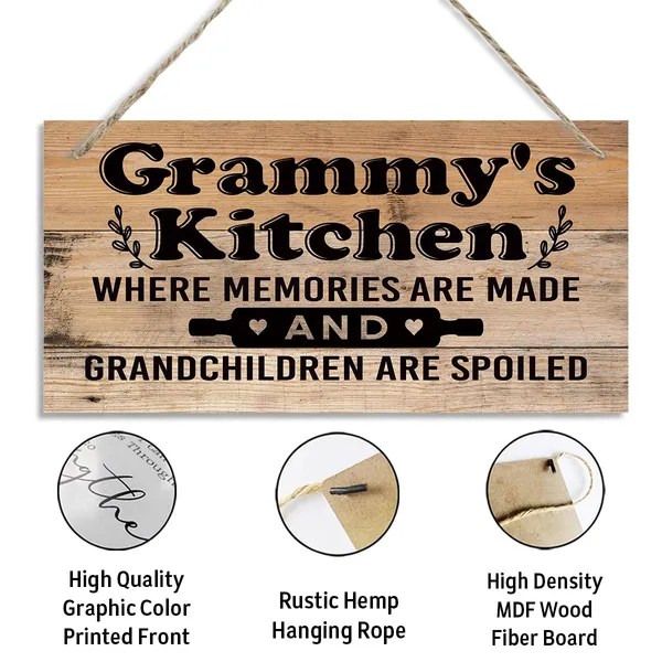 White_Grammy'S_Kitchen_Sign_-_Where_Memories_Are_Made_And_Grandchildren_Are_Spoiled,_Grammy_Home_Decor_|_For_Kitchen,_Decorative_Hanging_Wall_Plaque_Wood_Sign,_Grammy_Gift_From_Grandson_Granddaughter