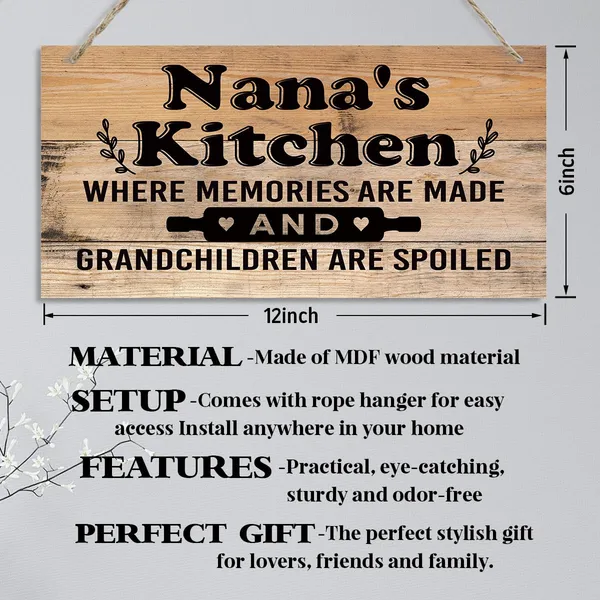 White_Nana'S_Kitchen_Sign_-_Where_Memories_Are_Made_And_Grandchildren_Are_Spoiled,_Nana_Home_Decor_|_For_Kitchen,_Decorative_Hanging_Wall_Plaque_Wood_Sign,_Nana_Gift,_Grandma_Gift,_Mother'S_Day_Gift