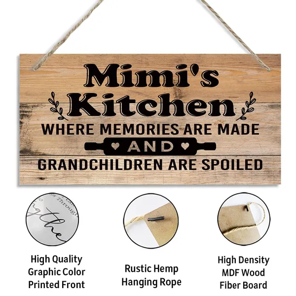 White_Mimi'S_Kitchen_Sign_-_Where_Memories_Are_Made_And_Grandchildren_Are_Spoiled,_Mimi_Home_Decor_|_For_Kitchen,_Decorative_Hanging_Wall_Plaque_Wood_Sign,_Mom_Gift,_Mimi_Gift_From_Grandson_Granddaughter
