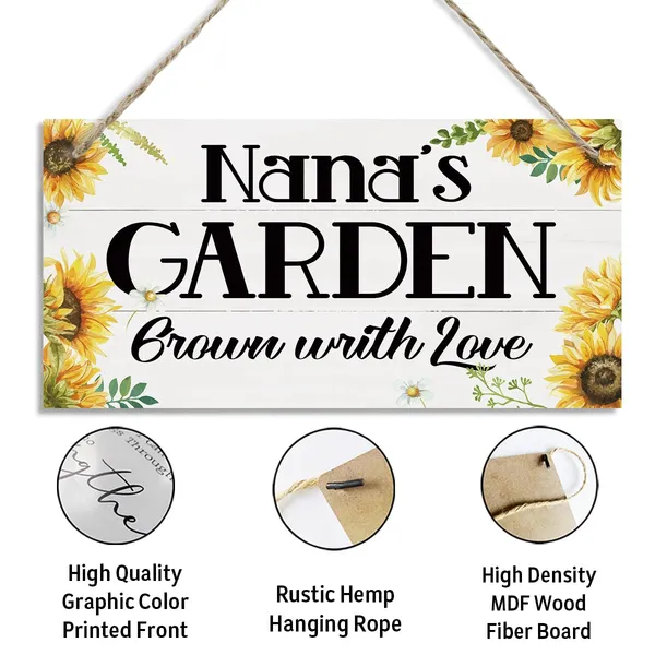 White_Nana'S_Garden_Grown_With_Love_Sign,_Nana_Gift,_Decorative_Hanging_Wall_Plaque_Wood_Sign,_Floral_Decor,_Mother'S_Day_Gift_|_For_Grandma_Nana,_Sunflower_Decor,_Garden_Yard_Decor,_Rustic_Home_Decor_Sign