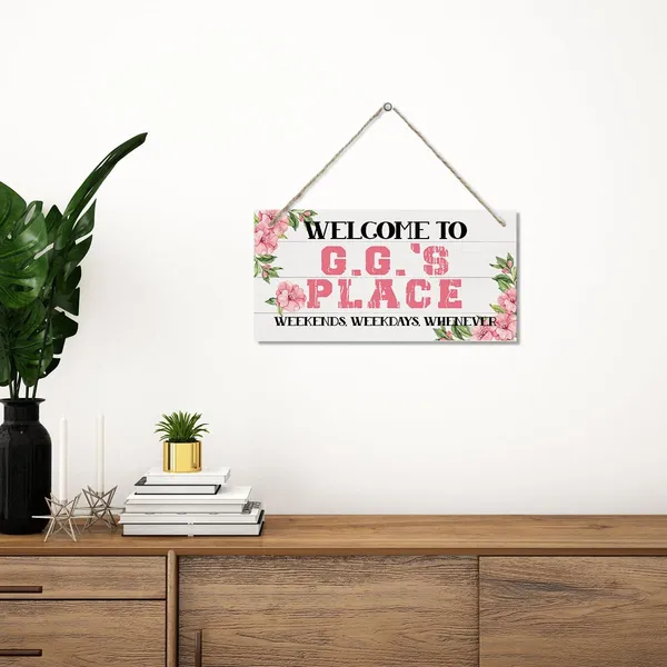 White_Welcome_Sign,_Welcome_Home_Decor_Gift_|_For_G.G.,_Decorative_Hanging_Wall_Plaque_Wood_Sign,_Rustic_Decor_Fro_Front_Door,_Gift_|_For_G.G._Grandparents,_Welcome_To_G.G.'S_Place_Weekends,_Weekdays,_Whenever