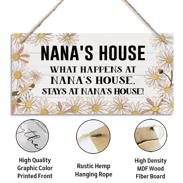 White_Nana'S_House_Sign,_Nana_Home_Decor_Gift,_Gift_|_For_Grandma,_Decorative_Hanging_Wall_Plaque_Wood_Sign,_Farmhouse_Decor_|_For_Front_Door,_Family_Decor,_Nana_Gift_|_For_Mother'S_Day_Birthday_Christmas