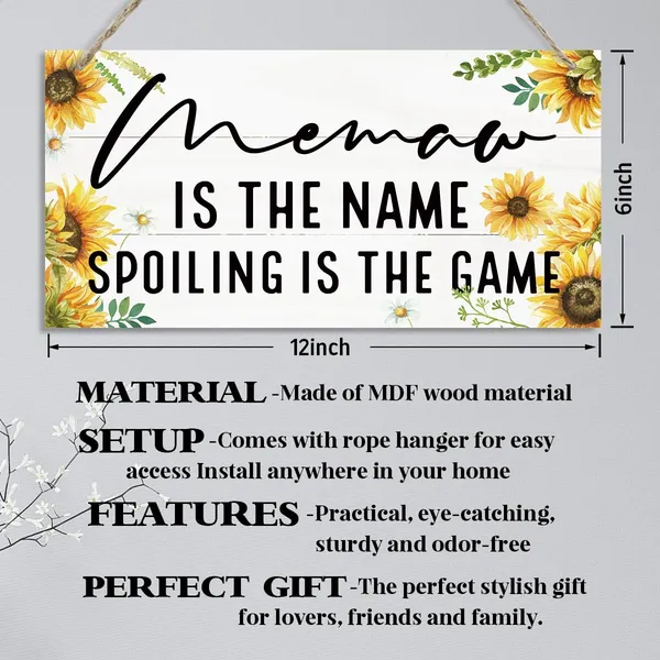 White_Memaw_Is_The_Name_Spoiling_Is_The_Game_Sign,_Memaw_Gift,_Decorative_Hanging_Wall_Plaque_Wood_Sign,_Sunflower_Decor,_Funny_Gift_|_For_Memaw,_Mother'S_Day_Gift_|_For_Memaw_Mom_Grandma,_Memaw_Birthday_Gift