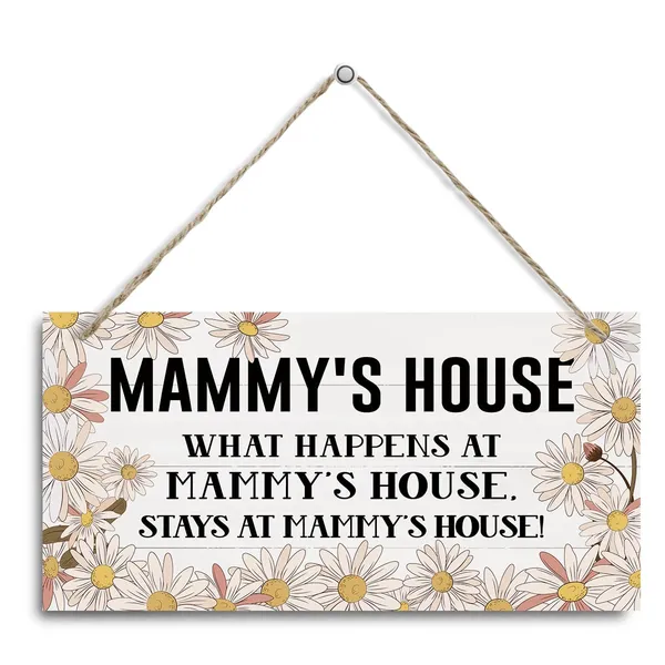 White_Mammy'S_House_Sign,_Mammy_Home_Decor_Gift,_Decorative_Hanging_Wall_Plaque_Wood_Sign,_Warm_Home_Decor,_Farmhouse_Decor_|_For_Front_Door,_Family_Decor,_Mammy_Gift_|_For_Mother'S_Day_Birthday_Christmas