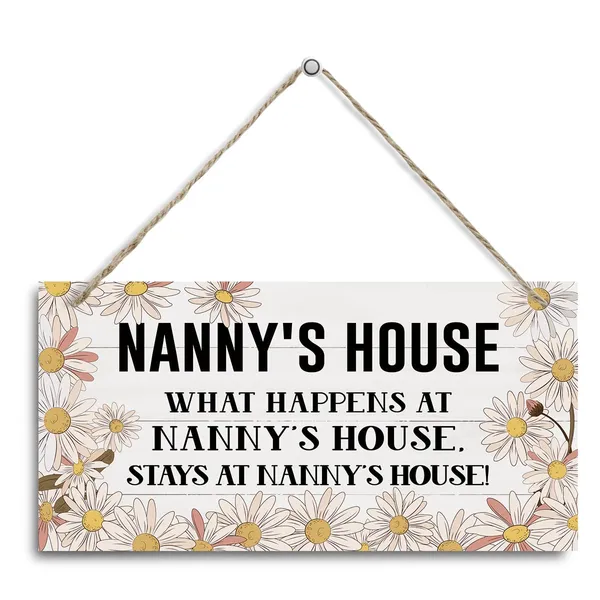White_Nanny'S_House_Sign,_Family_Decor,_Nanny_Home_Decor_Gift,_Decorative_Hanging_Wall_Plaque_Wood_Sign,_Wall_Decor_Art,_Farmhouse_Decor_|_For_Front_Door,_Nanny_Gift_|_For_Mother'S_Day_Birthday_Christmas