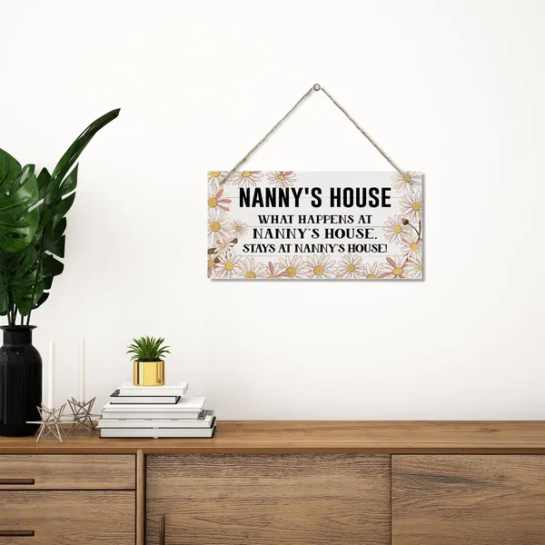 White_Nanny'S_House_Sign,_Family_Decor,_Nanny_Home_Decor_Gift,_Decorative_Hanging_Wall_Plaque_Wood_Sign,_Wall_Decor_Art,_Farmhouse_Decor_|_For_Front_Door,_Nanny_Gift_|_For_Mother'S_Day_Birthday_Christmas