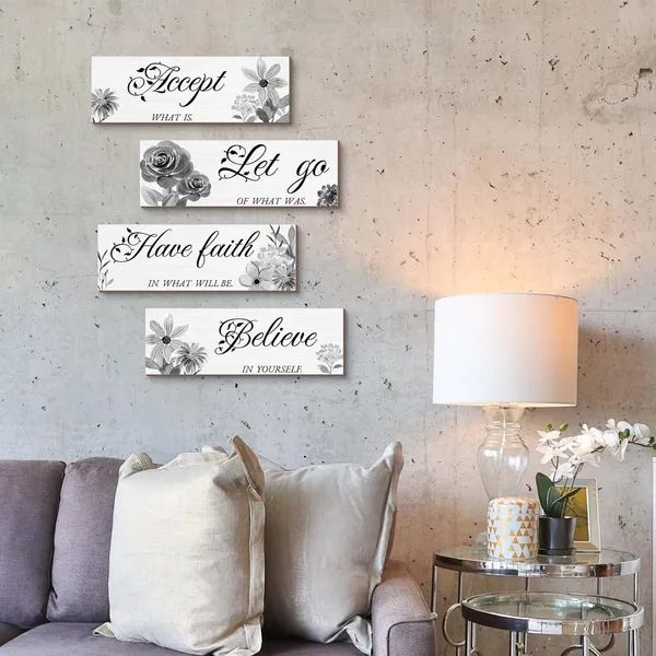 Grey_Joyhawk_4_Pieces_Flower_Wall_Decor_|_For_Bathroom,_Accept_Let-Go_Have-Faith_Believe_Wooden_Inspirational_Wall_Art_Decorations_|_For_Living_Room_Bedroom,Rustic_Wood_Farmhouse_Home_Spa_Laundry_Decor,_12_X_4_Inch