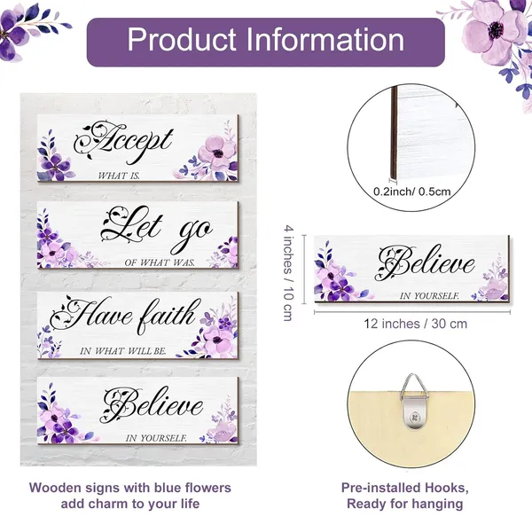Purple_Joyhawk_Purple_Flower_Wall_Decor,_Wooden_Floral_Inspirational_Wall_Art_Decorations_|_For_Girls,_Women,_Bathroom,_Living_Room,_Bedroom,_Home_Spa_And_Laundry_Room_Decor,_12_X_4_Inches,_Pack_Of_4