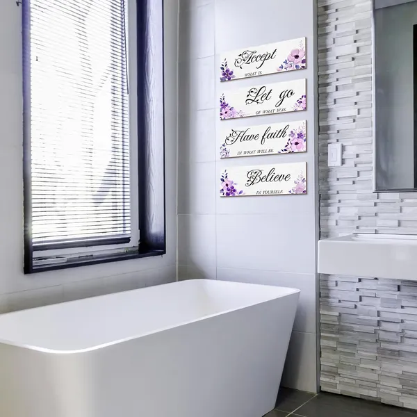 Purple_Joyhawk_Purple_Flower_Wall_Decor,_Wooden_Floral_Inspirational_Wall_Art_Decorations_|_For_Girls,_Women,_Bathroom,_Living_Room,_Bedroom,_Home_Spa_And_Laundry_Room_Decor,_12_X_4_Inches,_Pack_Of_4