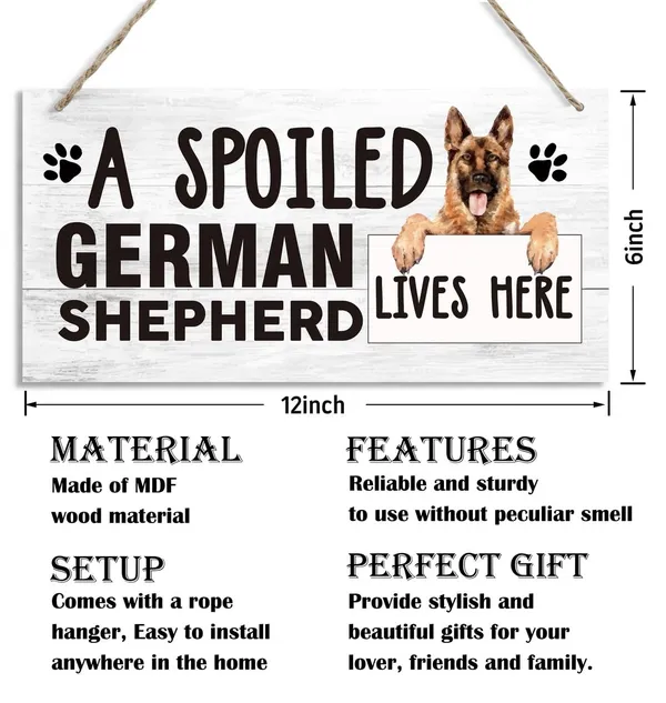 White_Pet_Decor_Signs,_Decorative_Wood_Hanging_Wood_Plaque,_German_Shepherd_Wood_Sign,_Rustic_Door_Hanger,_Wall_Decor_Art,_Farmhouse_Home_Decor,_Dog_Lover_Gift,_A_Spoiled_German_Shepherd_Lives_Here