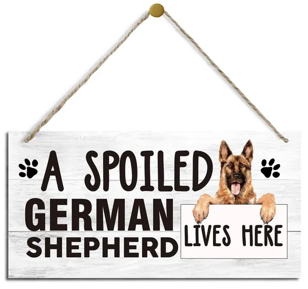 White_Pet_Decor_Signs,_Decorative_Wood_Hanging_Wood_Plaque,_German_Shepherd_Wood_Sign,_Rustic_Door_Hanger,_Wall_Decor_Art,_Farmhouse_Home_Decor,_Dog_Lover_Gift,_A_Spoiled_German_Shepherd_Lives_Here