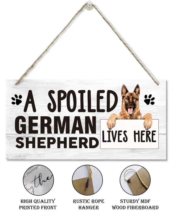 White_Pet_Decor_Signs,_Decorative_Wood_Hanging_Wood_Plaque,_German_Shepherd_Wood_Sign,_Rustic_Door_Hanger,_Wall_Decor_Art,_Farmhouse_Home_Decor,_Dog_Lover_Gift,_A_Spoiled_German_Shepherd_Lives_Here